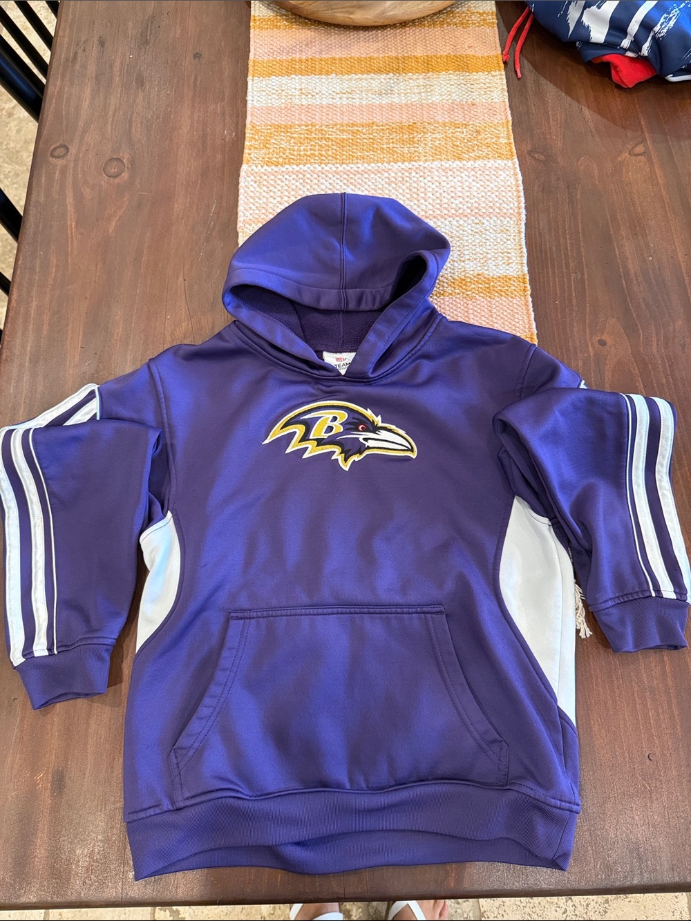 Baltimore Ravens Kids' Purple Pullover Hoodie with White Panels